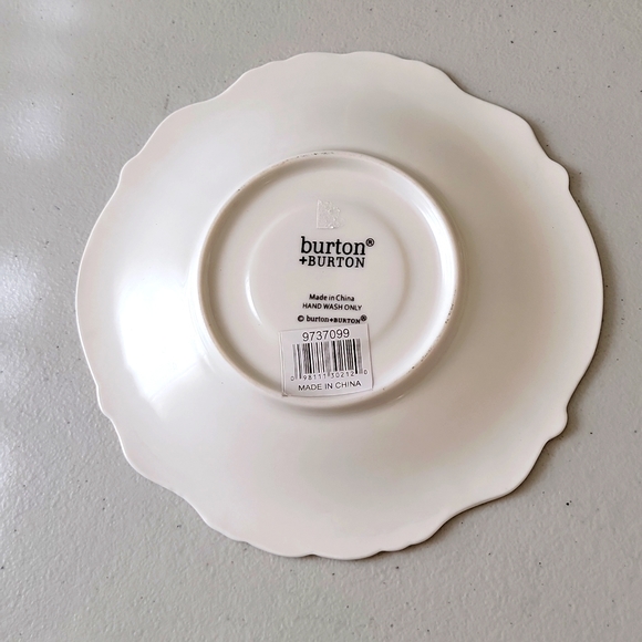 Burton & Burton Rose Saucer Plate White Gold Edge - Picture 2 of 7